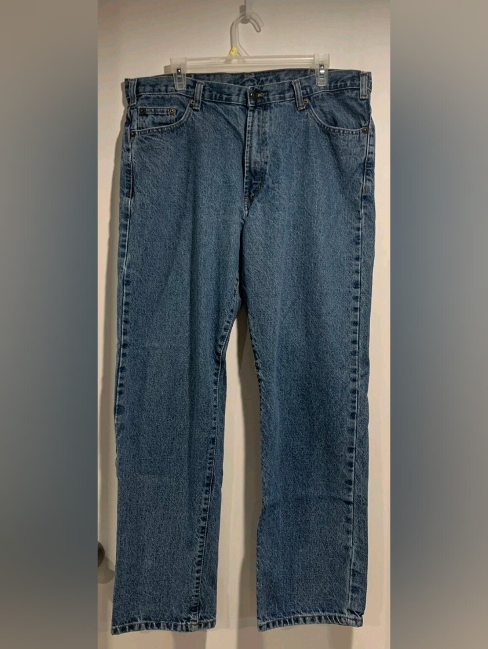 Straight-Leg Men's Denim Jeans in Medium Blue